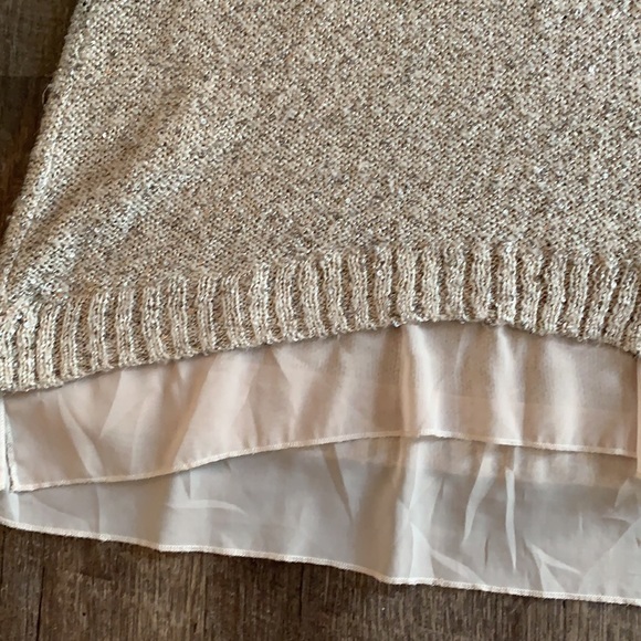 Tan sweater with sparkle and hi-lo hem - Picture 2 of 7
